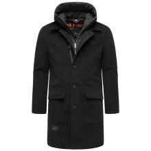 Stone Harbour Thiagoo Herren gef&uuml;ttert in Wollmantel Optik Schwarz Gr&ouml;&szlig;e XXL - Gr. 2XL