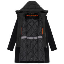 Stone Harbour Thiagoo Herren gef&uuml;ttert in Wollmantel Optik Schwarz Gr&ouml;&szlig;e XXL - Gr. 2XL