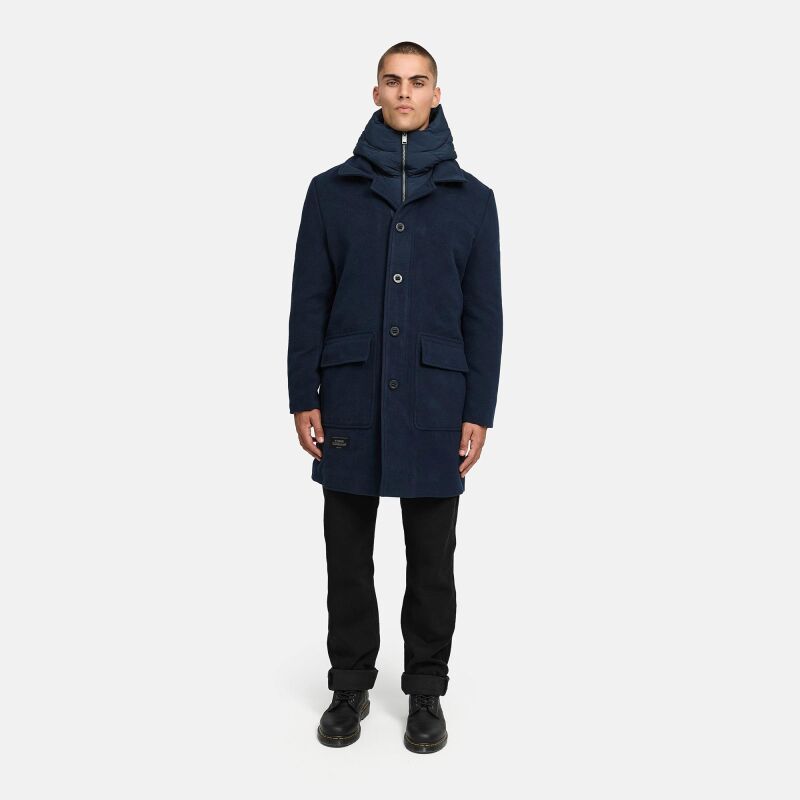 Stone Harbour Thiagoo Herren gef&uuml;ttert in Wollmantel Optik Navy Gr&ouml;&szlig;e XXXL - Gr. 3XL