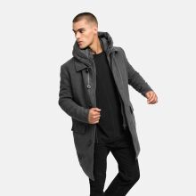 Stone Harbour Thiagoo Herren gefüttert in Wollmantel Optik Anthrazit Größe S - Gr. S