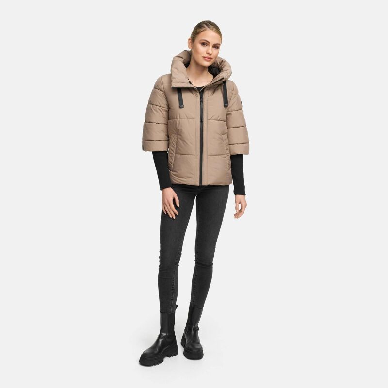 Navahoo Lotusherz Damen Herbst Winter Steppjacke TaupeGrey Größe S - Gr.36