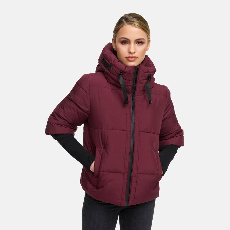 Navahoo Lotusherz Damen Herbst Winter Steppjacke Wine Größe S - Gr.36