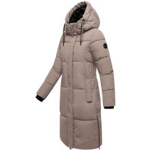 Marikoo Michikoo Damen Winterjacke gesteppt TaupeGrey-Gr&ouml;&szlig;e XL - Gr. 42