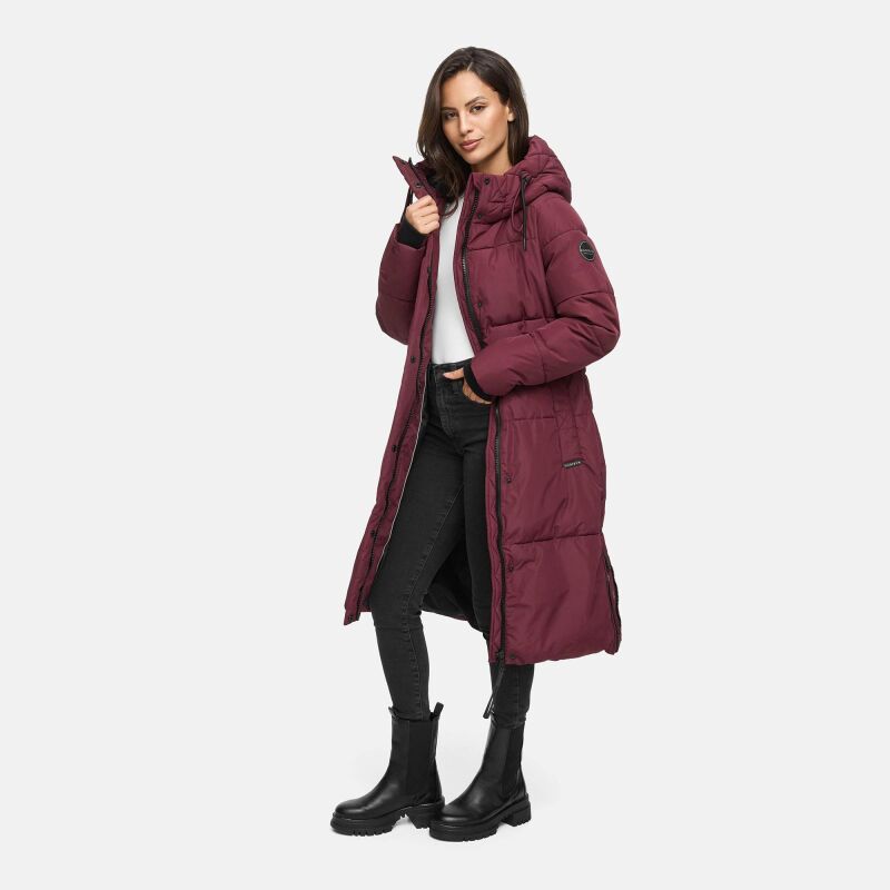 Marikoo Michikoo Damen Winterjacke gesteppt Wine-Größe S - Gr. 36