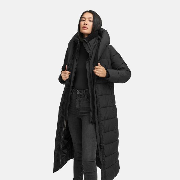Marikoo Pakoraa Damen Winter Steppmantel Parka Schwarz Größe XXXL - Gr.46