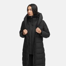 Marikoo Pakoraa Damen Winter Steppmantel Parka Schwarz Größe XXXL - Gr.46