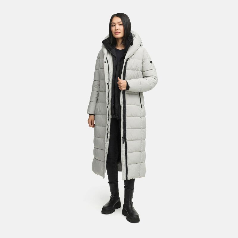 Marikoo Pakoraa Damen Winter Steppmantel Parka CloudGrey Gr&ouml;&szlig;e S - Gr.36