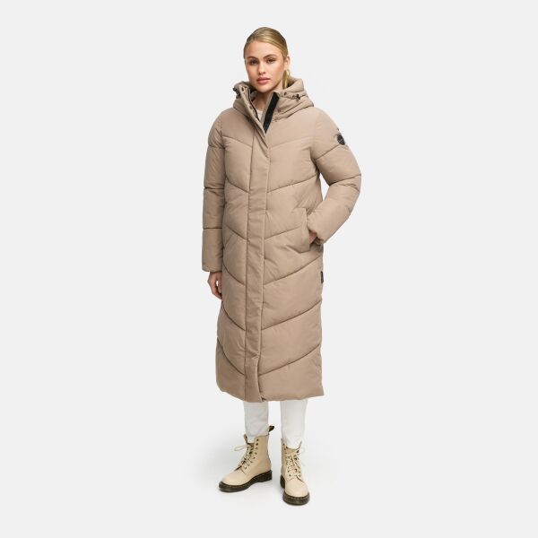 Marikoo Ranjaa Damen Winter Steppmantel TaupeGrey Größe XS - Gr.34