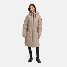 Navahoo Schokokuss Damen Winter Steppmantel TaupeGrey-Größe M - Gr. 38