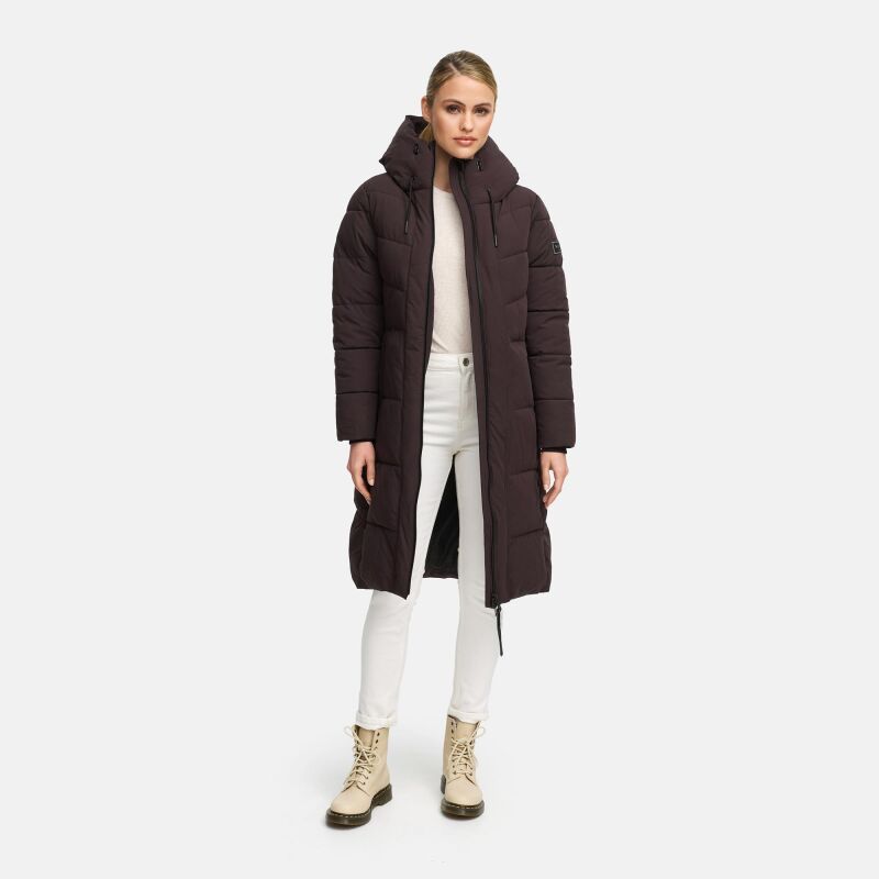 Navahoo Schokokuss Damen Winter Steppmantel Choco-Gr&ouml;&szlig;e S - Gr. 36