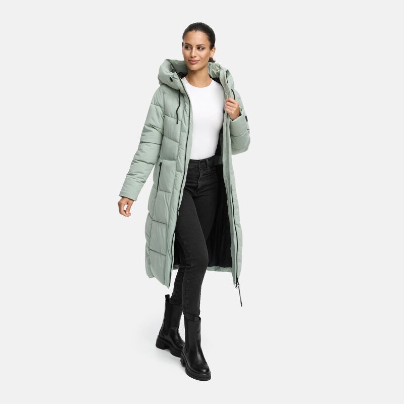 Navahoo Schokokuss Damen Winter Steppmantel SmokeyMint