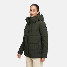 Marikoo Kuscheltatze Damen Winter Steppjacke Dark Olive-Größe XS - Gr. 34