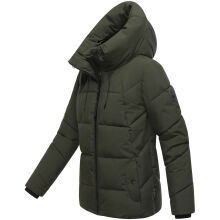Marikoo Kuscheltatze Damen Winter Steppjacke Dark Olive-Größe XS - Gr. 34