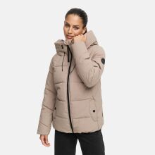 Marikoo Kuscheltatze Damen Winter Steppjacke Taupe Grey-Größe XS - Gr. 34