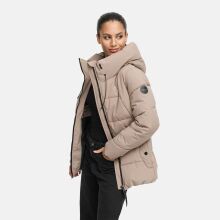 Marikoo Kuscheltatze Damen Winter Steppjacke Taupe Grey-Größe S - Gr. 36