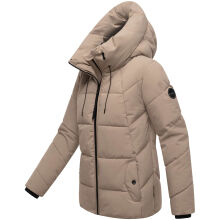 Marikoo Kuscheltatze Damen Winter Steppjacke Taupe Grey-Größe S - Gr. 36