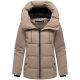 Marikoo Kuscheltatze Damen Winter Steppjacke Taupe Grey-Größe L - Gr. 40
