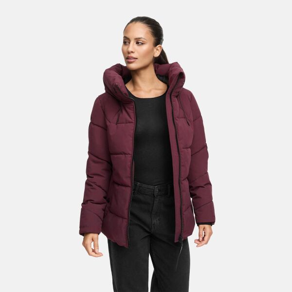 Marikoo Kuscheltatze Damen Winter Steppjacke Wine-Größe XS - Gr. 34