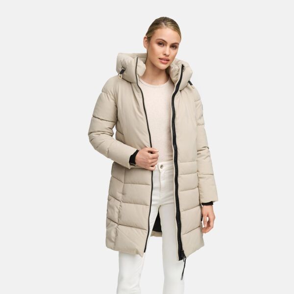 Navahoo Mondnebel Damen Winter Steppmantel Light Taupe Größe XS - Gr. 36