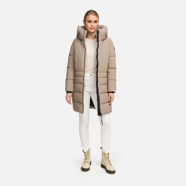 Navahoo Mondnebel Damen Winter Steppmantel Taupe Grey Größe S - Gr. 36
