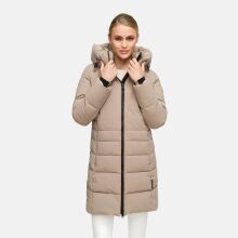 Navahoo Mondnebel Damen Winter Steppmantel Taupe Grey Größe S - Gr. 36
