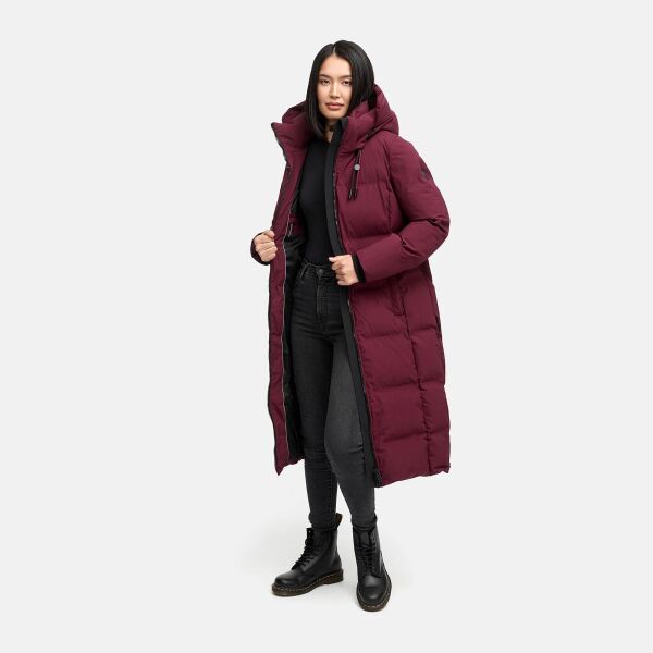 Marikoo Tikoraa Damen Winter Steppmantel Wine-Größe S - Gr. 36