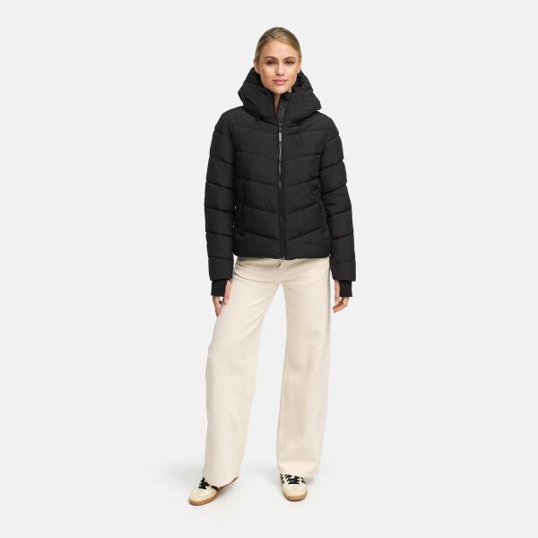Marikoo Yukanii Damen Winterjacke Steppjacke kurz Schwarz-Größe XL - Gr. 42