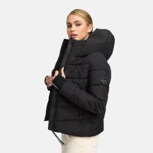 Marikoo Yukanii Damen Winterjacke Steppjacke kurz Schwarz-Größe XL - Gr. 42