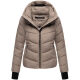 Marikoo Yukanii Damen Winterjacke Steppjacke kurz Taupe Grey-Größe XS - Gr. 34