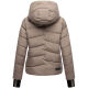 Marikoo Yukanii Damen Winterjacke Steppjacke kurz Taupe Grey-Größe XS - Gr. 34