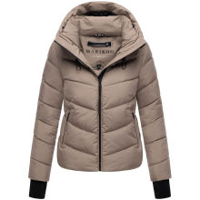 Marikoo Yukanii Damen Winterjacke Steppjacke kurz Taupe Grey-Gr&ouml;&szlig;e XL - Gr. 42