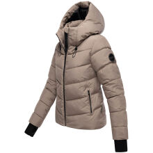 Marikoo Yukanii Damen Winterjacke Steppjacke kurz Taupe Grey-Gr&ouml;&szlig;e XL - Gr. 42