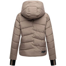 Marikoo Yukanii Damen Winterjacke Steppjacke kurz Taupe Grey-Gr&ouml;&szlig;e XL - Gr. 42
