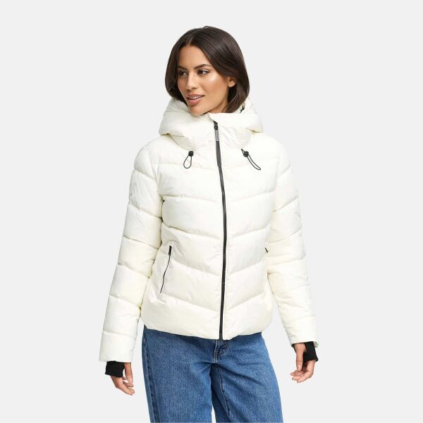 Marikoo Yukanii Damen Winterjacke Steppjacke kurz Offwhite-Gr&ouml;&szlig;e M - Gr. 38