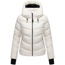 Marikoo Yukanii Damen Winterjacke Steppjacke kurz Offwhite-Gr&ouml;&szlig;e XL - Gr. 42