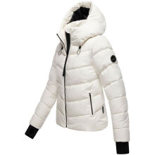 Marikoo Yukanii Damen Winterjacke Steppjacke kurz Offwhite-Gr&ouml;&szlig;e XL - Gr. 42