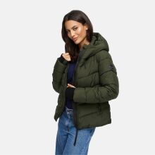 Marikoo Yukanii Damen Winterjacke Steppjacke kurz Dark Olive-Größe XL - Gr. 42