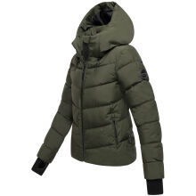 Marikoo Yukanii Damen Winterjacke Steppjacke kurz Dark Olive-Größe XL - Gr. 42
