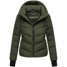 Marikoo Yukanii Damen Winterjacke Steppjacke kurz Dark Olive-Größe XXL - Gr. 44