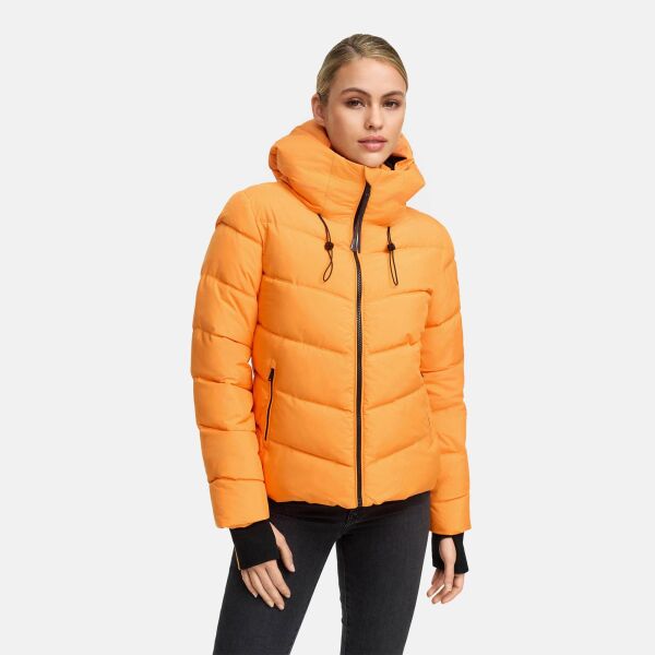 Marikoo Yukanii Damen Winterjacke Steppjacke kurz Orange-Größe XL