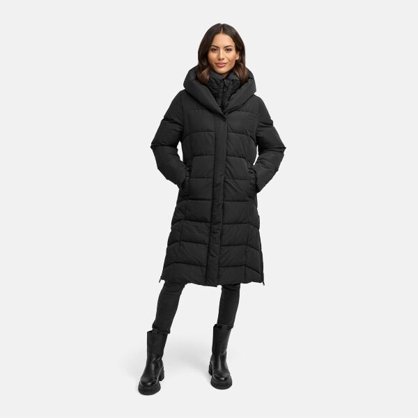 Navahoo Laubzauber Damen Winter Steppmantel Parka Schwarz XXL - Gr. 44