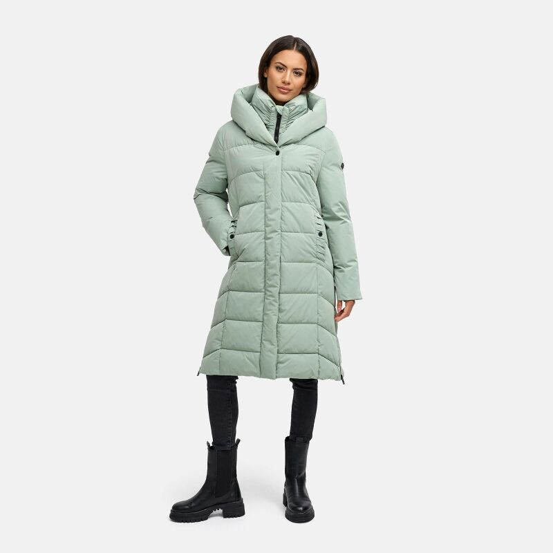 Navahoo Laubzauber Damen Winter Steppmantel Parka SmokeyMint L - Gr. 40