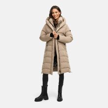 Navahoo Laubzauber Damen Winter Steppmantel Parka TaupeGrey S - Gr. 36