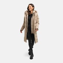 Navahoo Laubzauber Damen Winter Steppmantel Parka TaupeGrey XL - Gr. 42