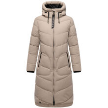 Marikoo Benikoo Damen lange Winterjacke Light Taupe-Größe S - Gr. 36