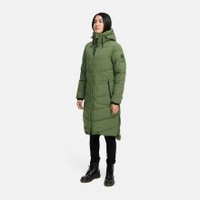 Marikoo Benikoo Damen lange Winter Steppjacke Pine Olive-Gr&ouml;&szlig;e S - Gr. 36