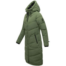 Marikoo Benikoo Damen lange Winter Steppjacke Pine Olive-Gr&ouml;&szlig;e S - Gr. 36