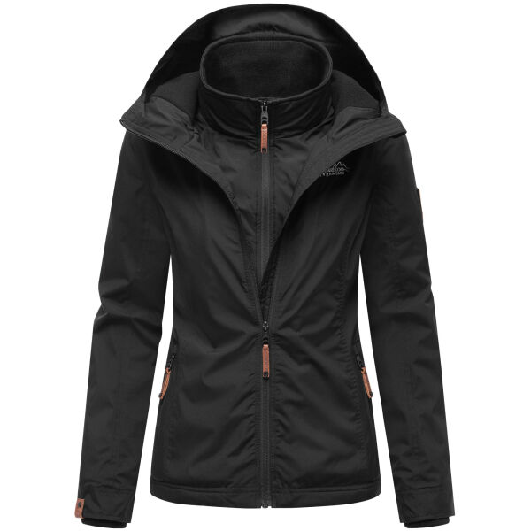 Marikoo Erdbeere Damen Herbst Winter Jacke mit Kapuze Schwarz