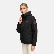 Marikoo Erdbeere Damen Herbst Winter Jacke mit Kapuze Schwarz-Schwarz Größe L - Gr. 40