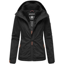 Marikoo Erdbeere Damen Herbst Winter Jacke mit Kapuze Schwarz-Schwarz Größe L - Gr. 40
